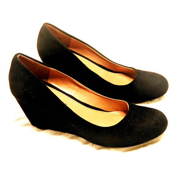 Womens Shoes CL By Laundry Nima Black Wedge Pump 8.5 M NEW - Picture 3 of 13